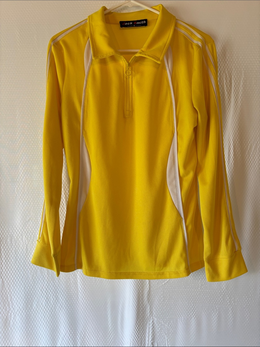 Jack Smith Women's Long Sleeve Yellow Athletic Zip-Front Tee